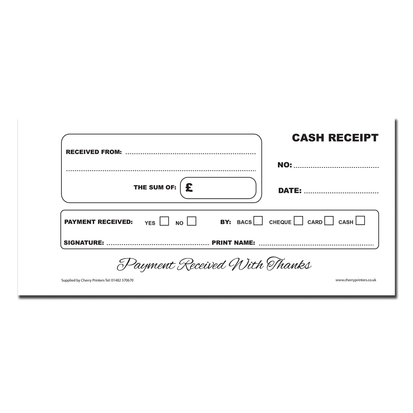 NCR Cash Receipt Triplicate Book 99mm x 210mm