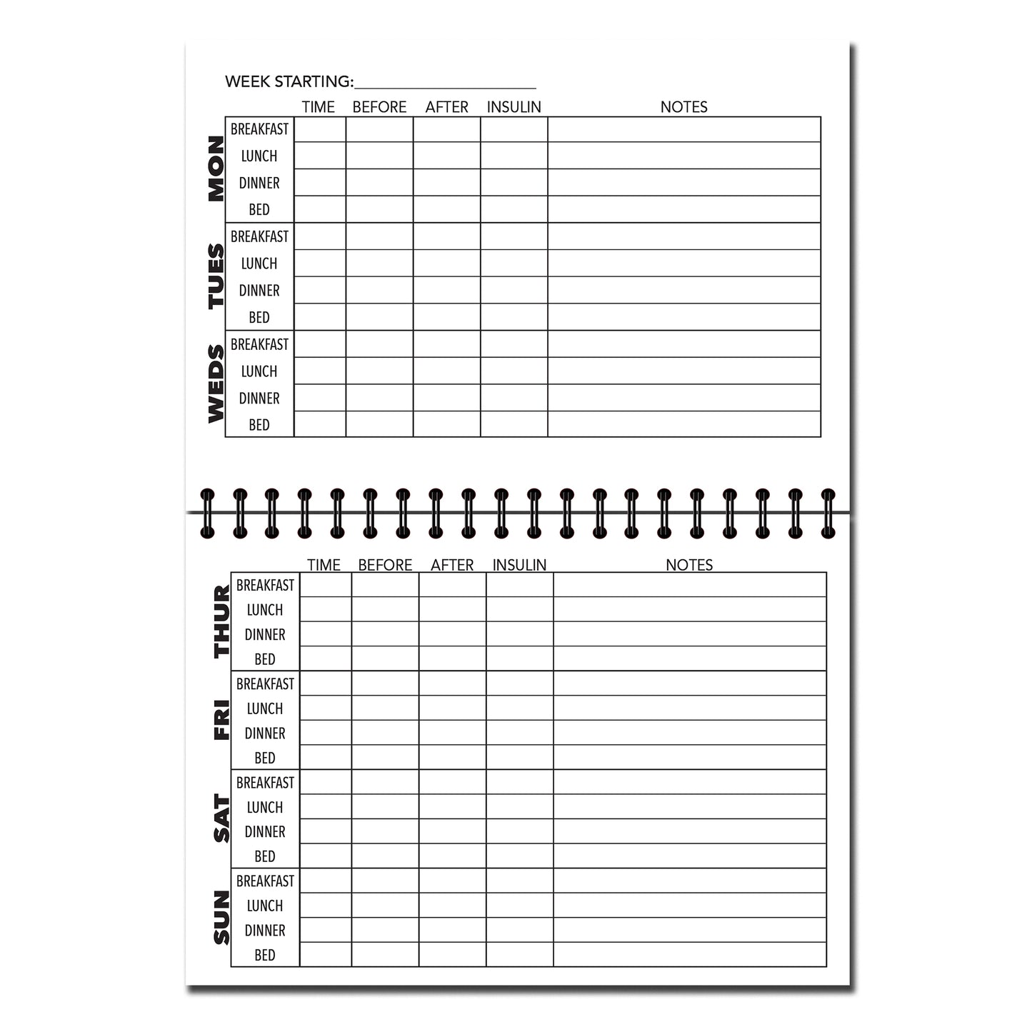 My Little Pocket Diabetic Diary/ Blood Sugar Log Book | 1 year | A6 (105mm x 148mm) | Wirobound 53pages printed to both sides on quality 120gsm