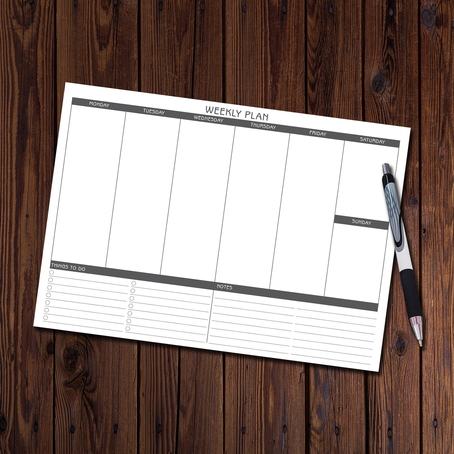 A4 Weekly Planner | Desk Pad | Things to do | A4 210mm x 297mm | 120gsm 52 pages