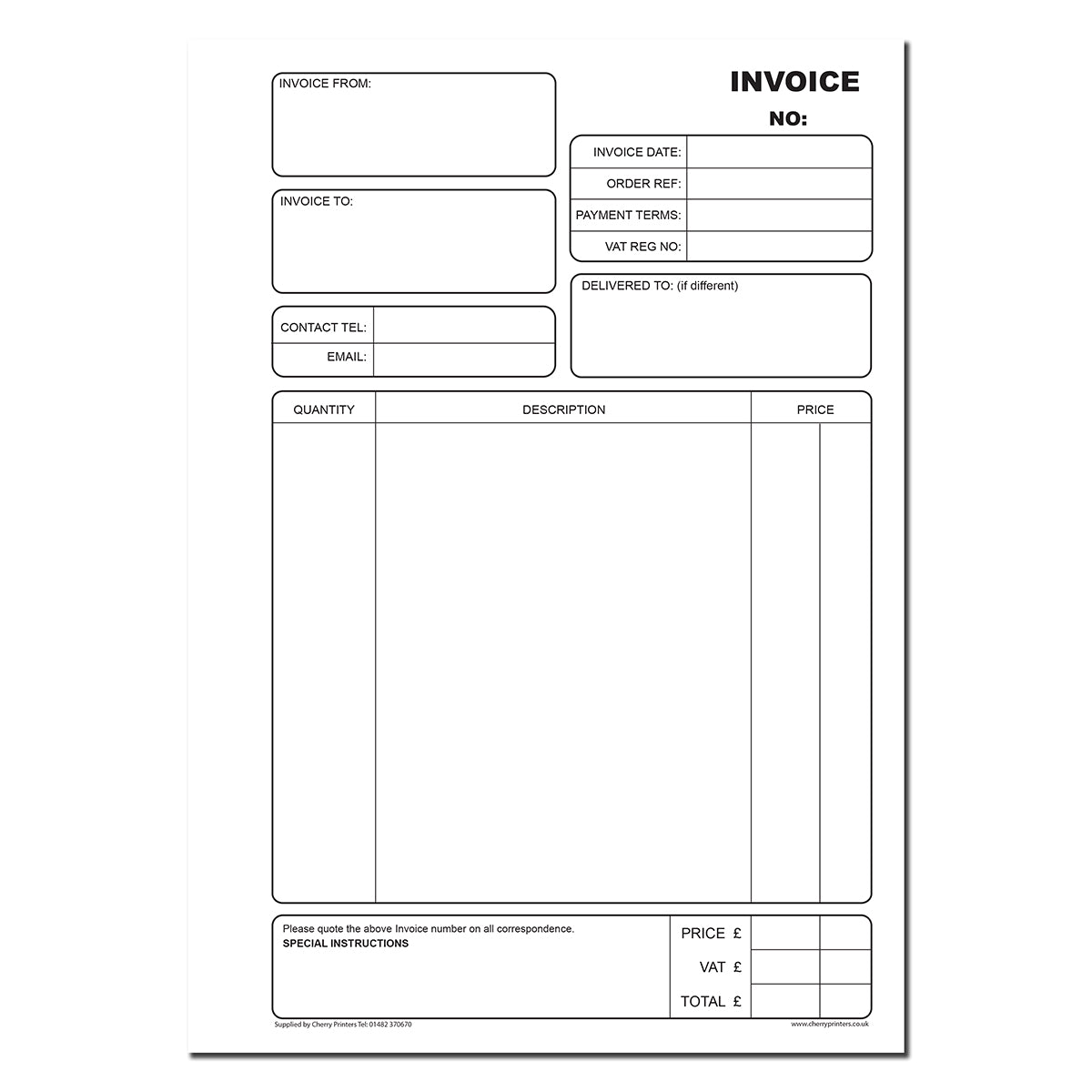 NCR Invoice Triplicate Book A4 nummeriert