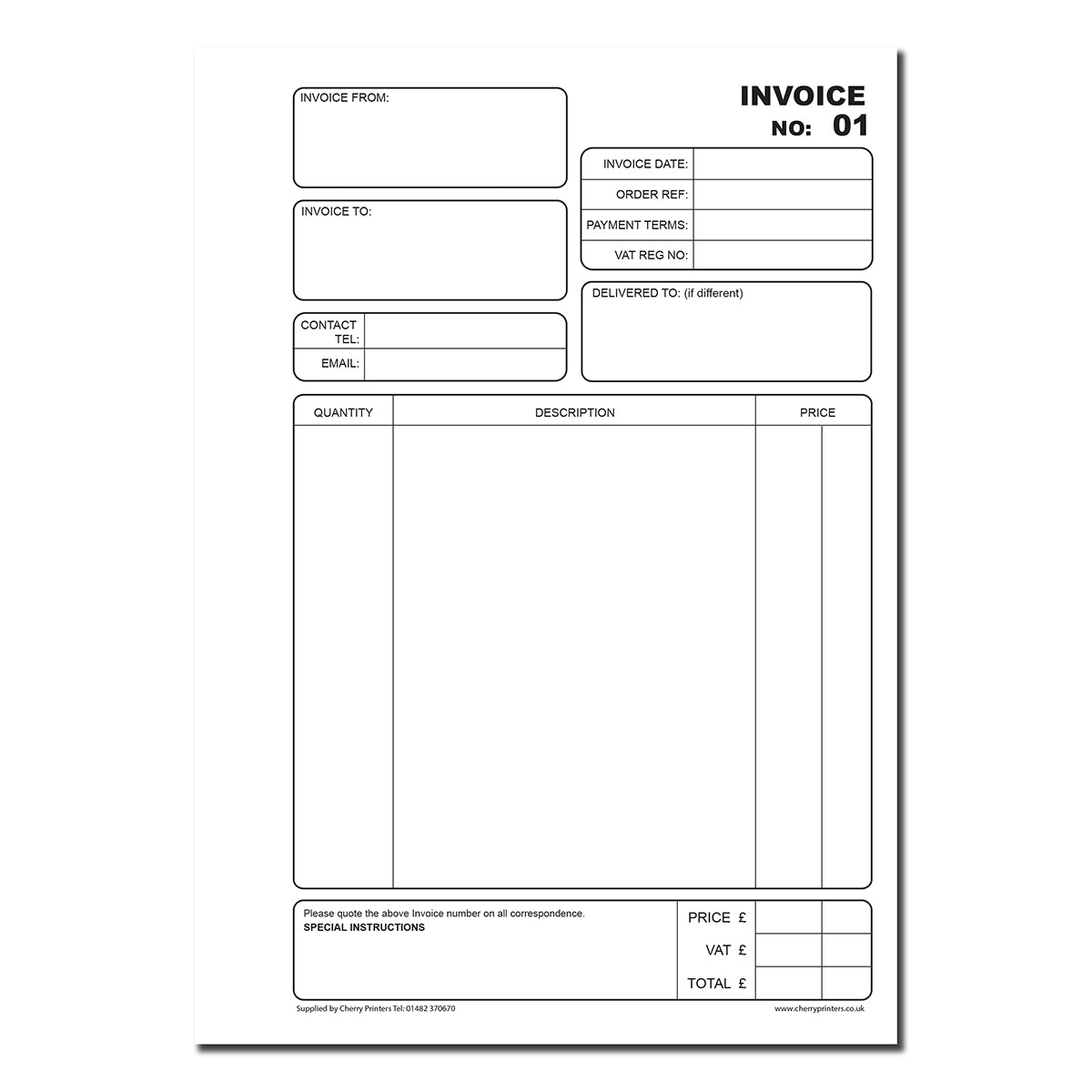 NCR Invoice Triplicate Book A5 nummeriert