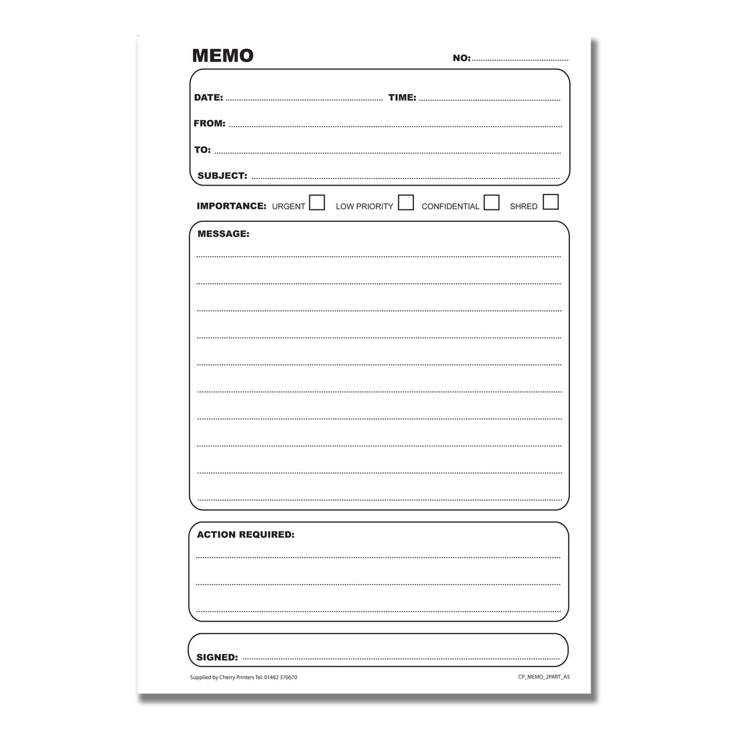 NCR Memo/Telefonnachrichtenbuch A5 Duplikat