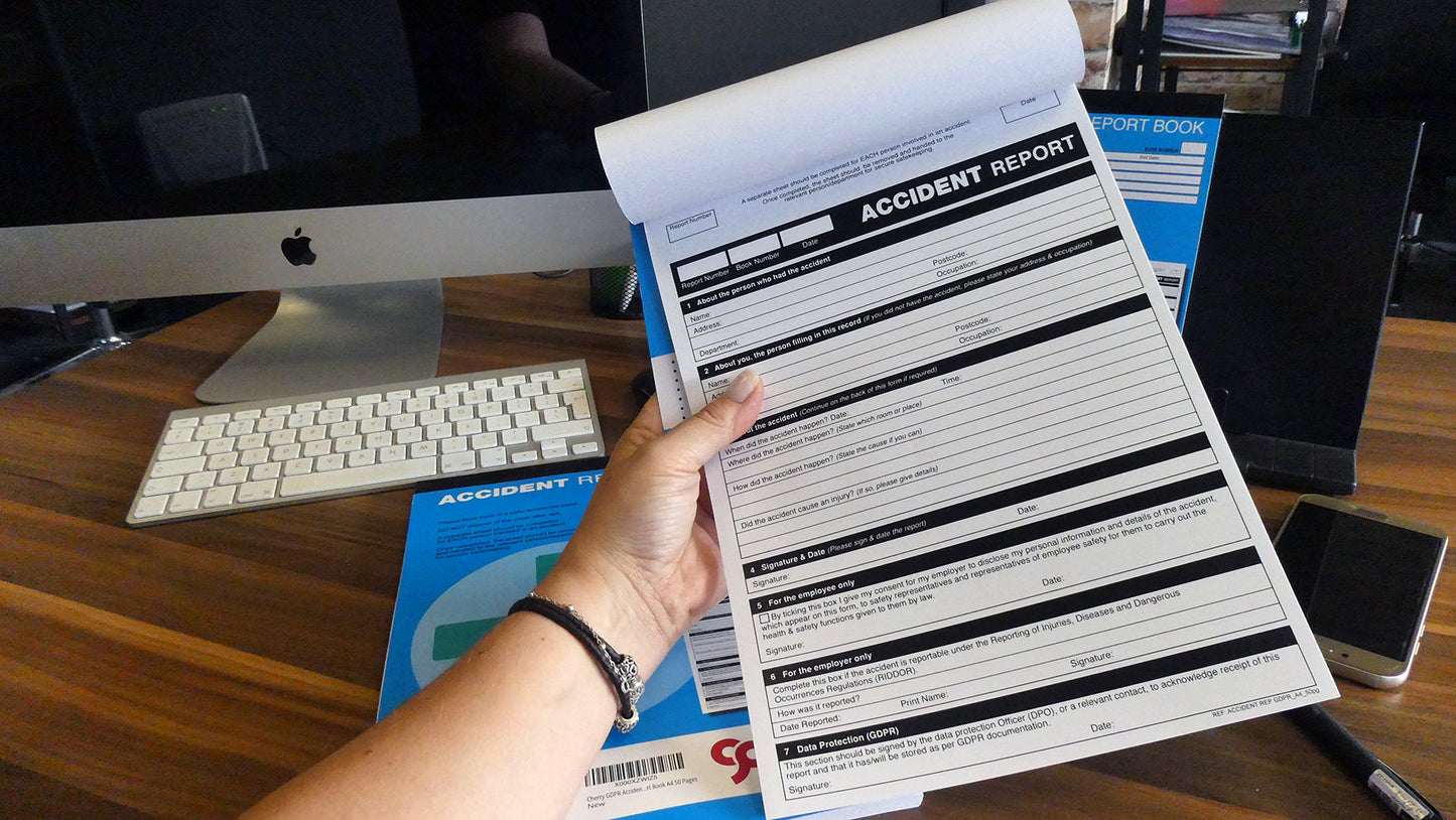 GDPR Accident Report Book A4 50 pages