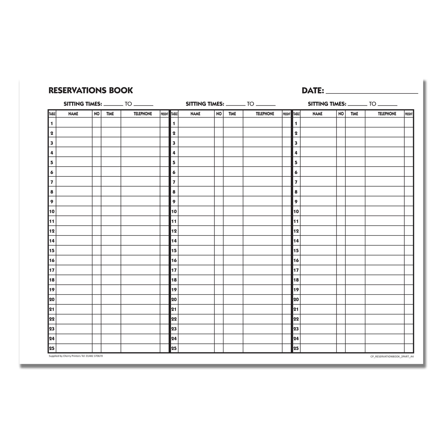 NCR Reservation Duplicate Book A4 50 sets