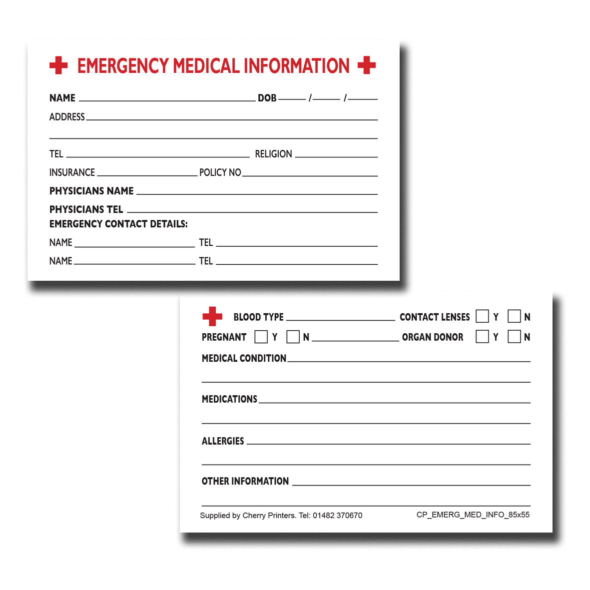 Terminkartenblock 85mm x 55mm 100 Karten aus 350gsm