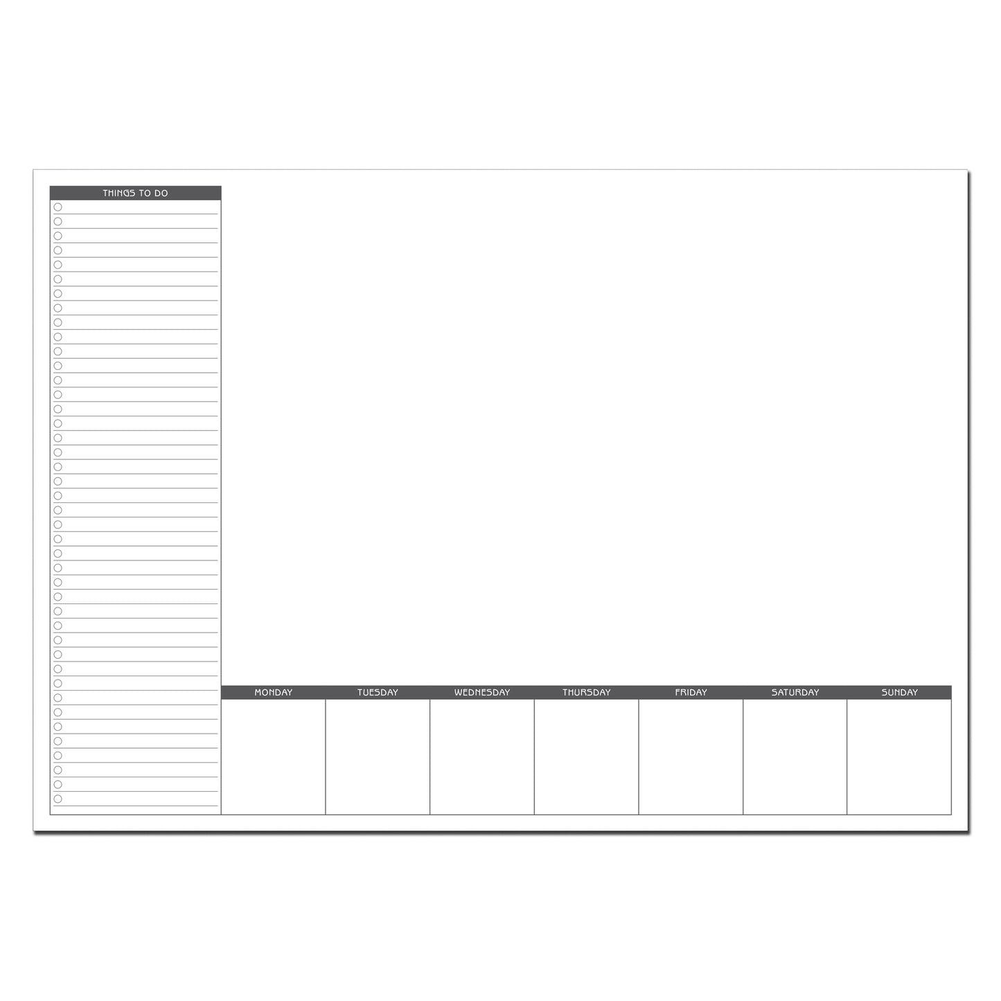 A3 Weekly Desk Pad | Planner | Things to do | A3 420mm x 297mm | 120gsm 52 pages