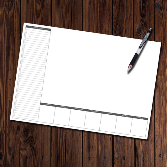 A3 Weekly Desk Pad | Planner | Things to do | A3 420mm x 297mm | 120gsm 52 pages