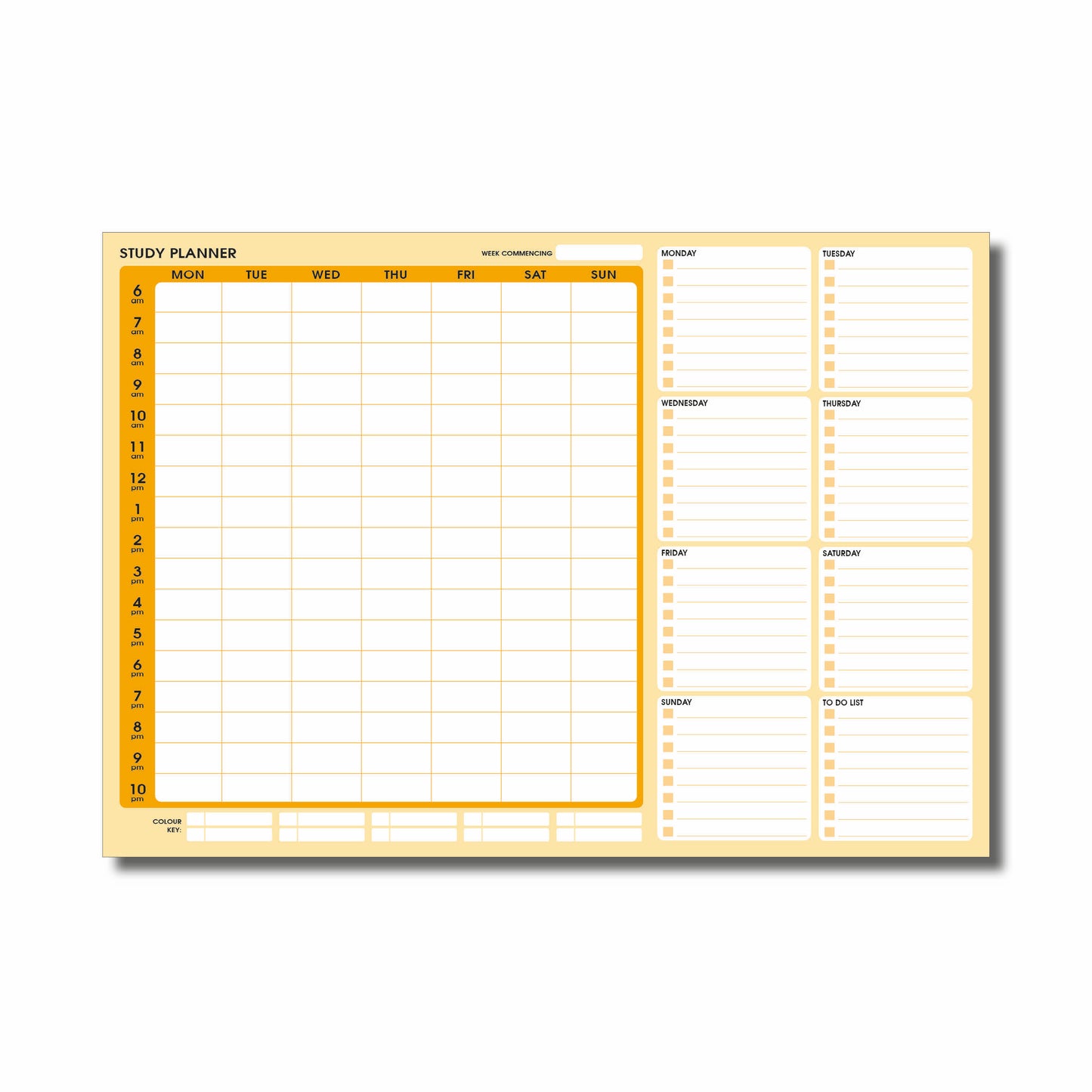 Weekly Study Planner | A3 Glued Pad | 52 Undated Sheets for Year-Round Studying