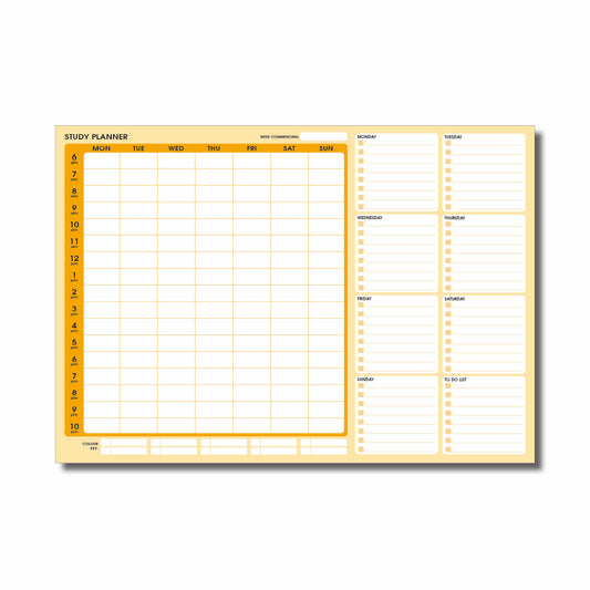 Weekly Study Planner | A3 Glued Pad | 52 Undated Sheets for Year-Round Studying