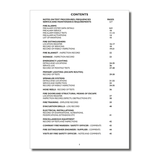 Fire Safety Record & Emergency Lighting Log Book | A4 | 48 Pages | 120gsm