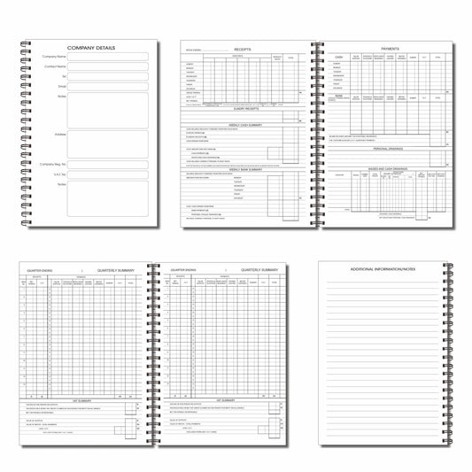 Salon Accounting Book | 52 Weeks | Full Year | Undated |A4 -210mm x 297mm | 110 Pages | 120gsm Wirobound