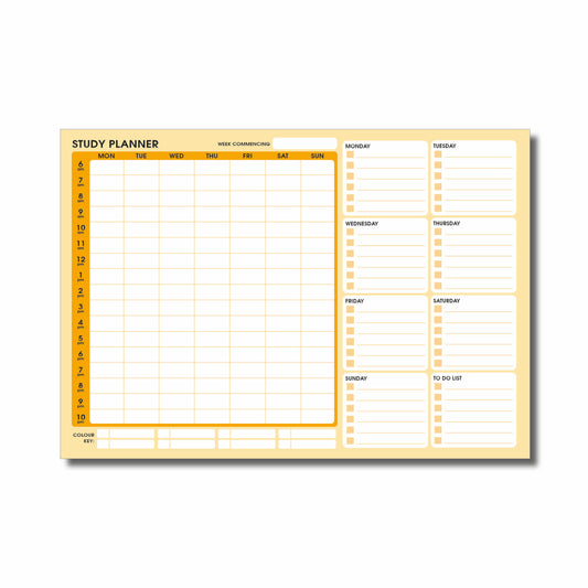 Weekly Study Planner | A4 Glued Pad | 52 Undated Sheets for Year-Round Studying