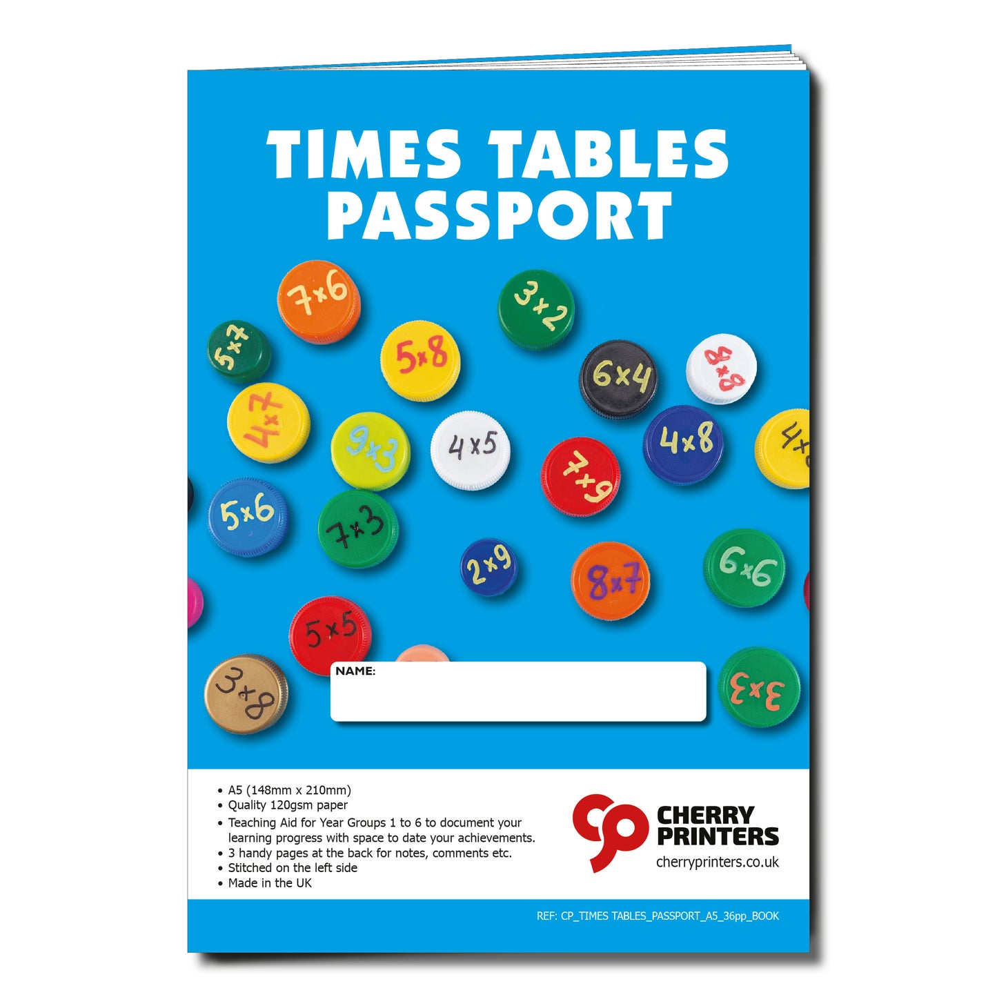 Times Tables Passport Booklet A5 36pp | Fun Teaching Aid for KS1 & KS2 |  Multiplication Guide