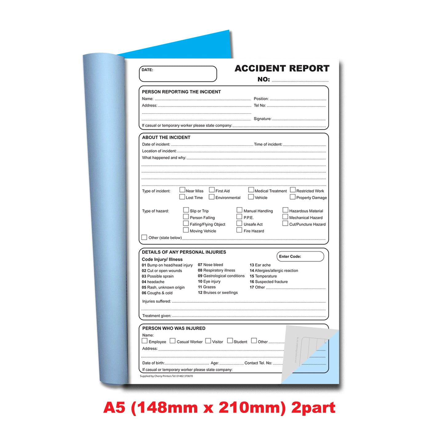 NCR Accident Report Book A4 Duplicate