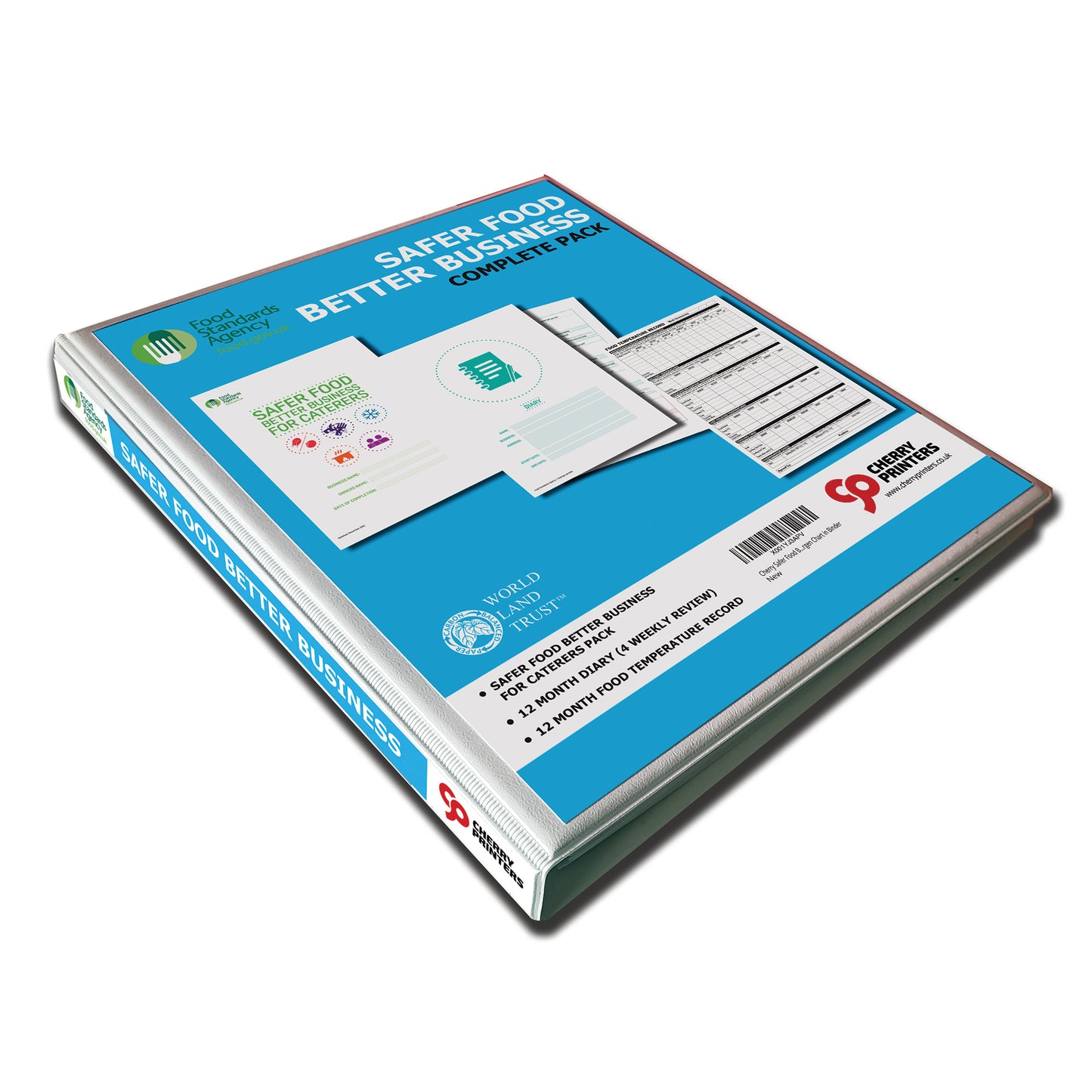 Safer Food Better Business For Caterers BINDER with Caterers Info Pack | 52 week Diary | 52 week Food Temperature Record | Allergy Posters | Allergen chart