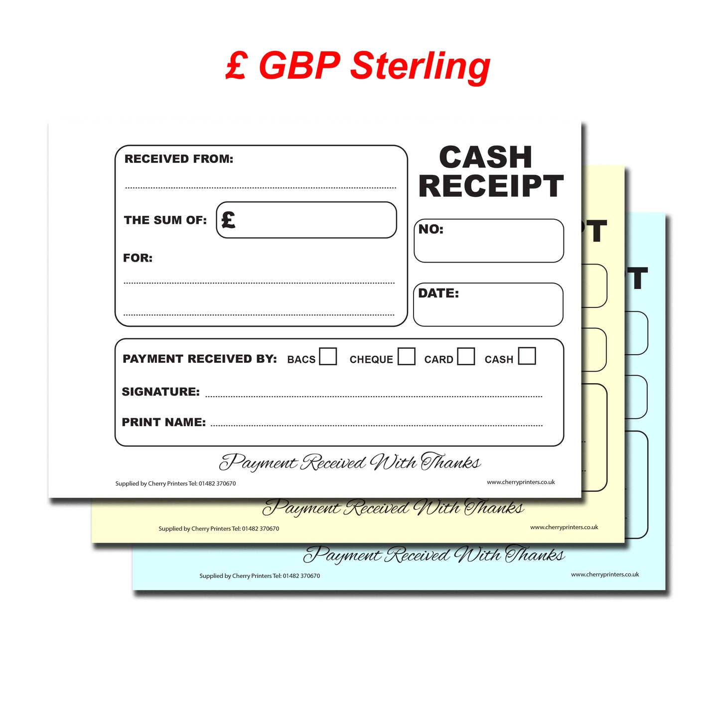 NCR Cash Receipt Triplicate Book A6