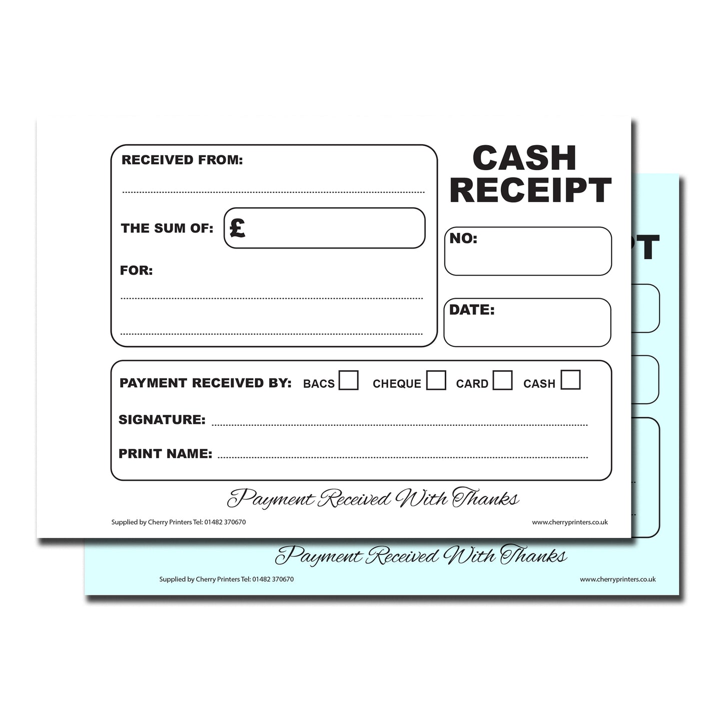 NCR Cash Receipt Numbered 1-50 Duplicate Book A6