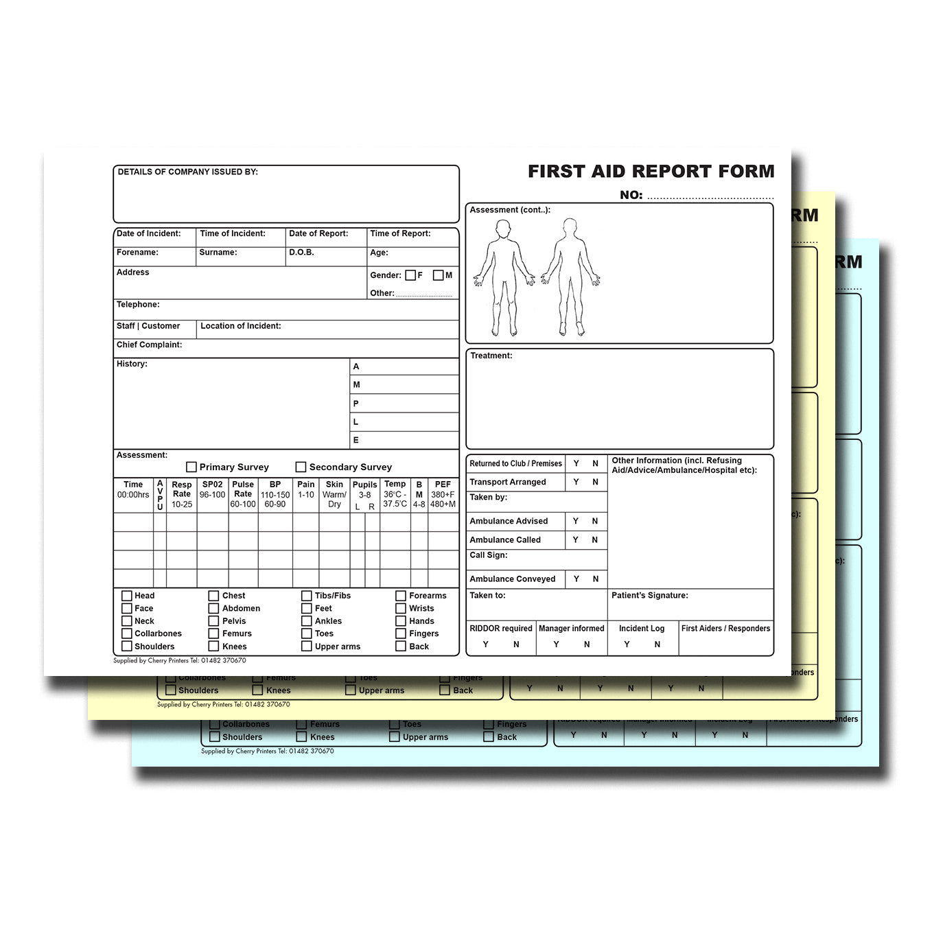 NCR First Aid Report Book A4 Triplicate