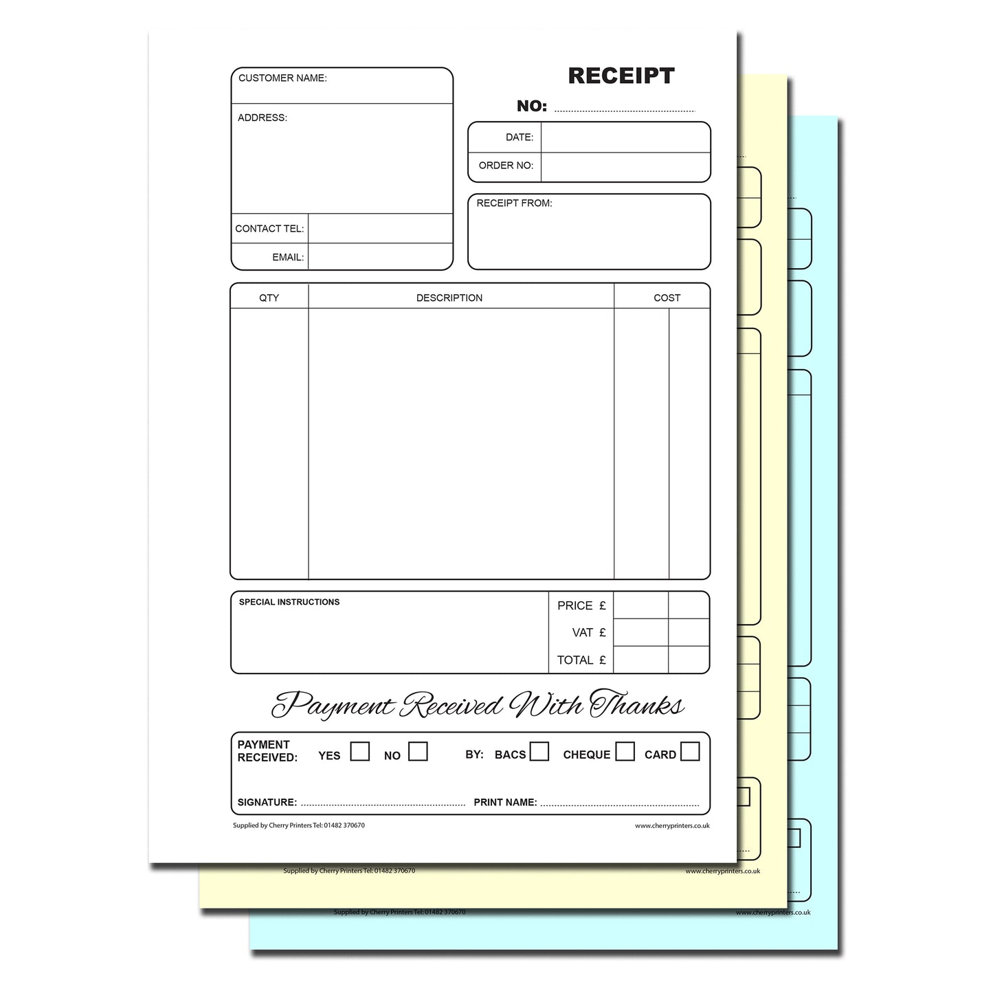 NCR Receipt Triplicate Book A5