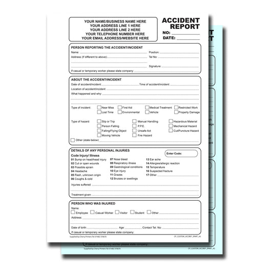 NCR *CUSTOM* Accident Report Duplicate Book A5 | 4 Book Pack