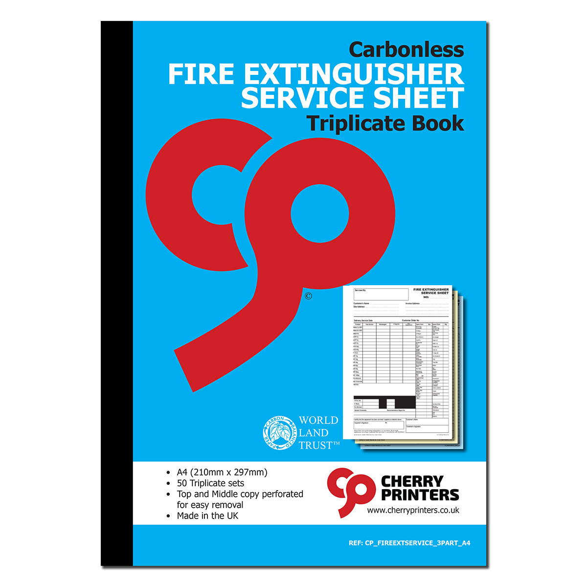 NCR Fire Extinguisher Service Form Triplicate A4 Book