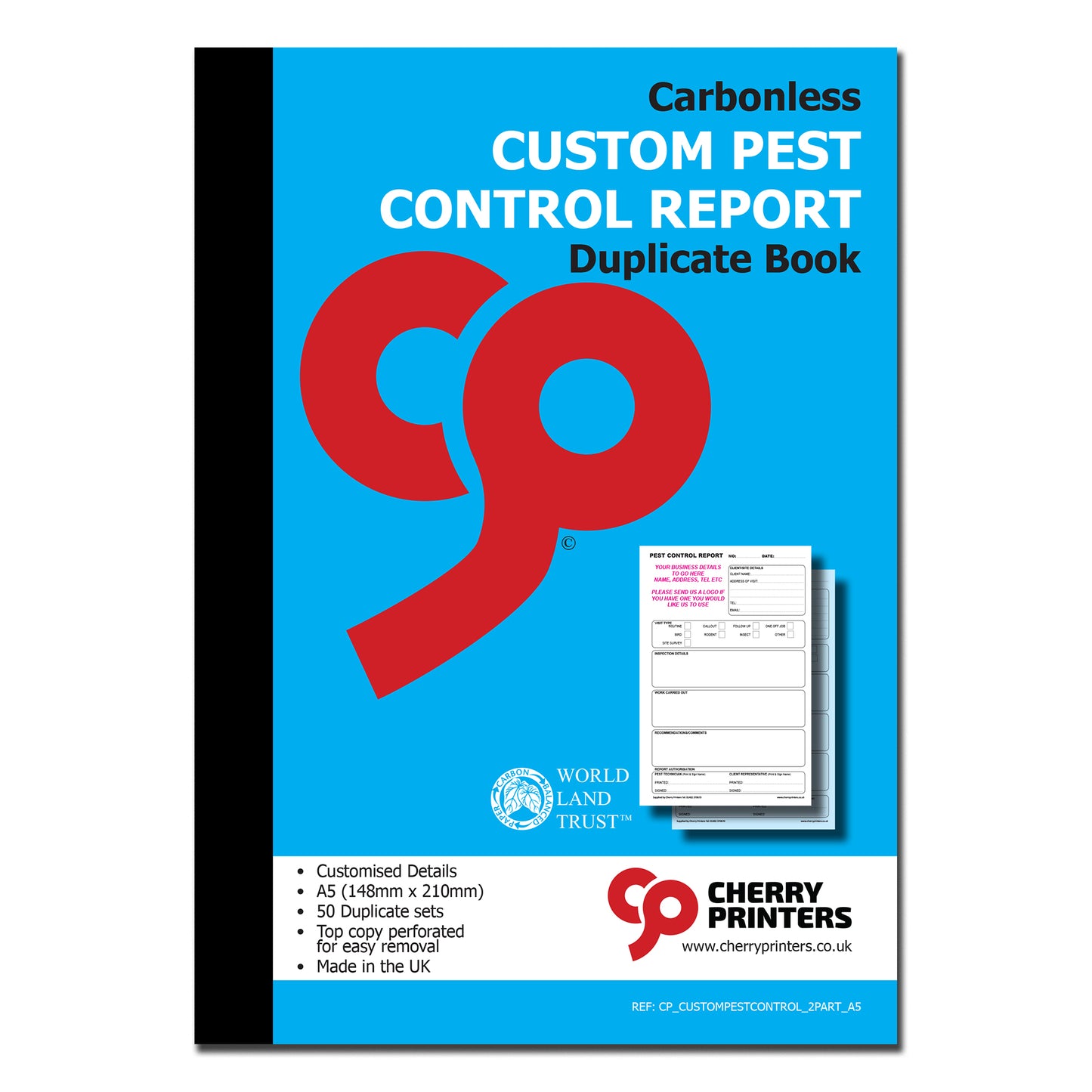NCR *CUSTOM* Pest Control Report Duplicate Book A5 | 4 Book Pack