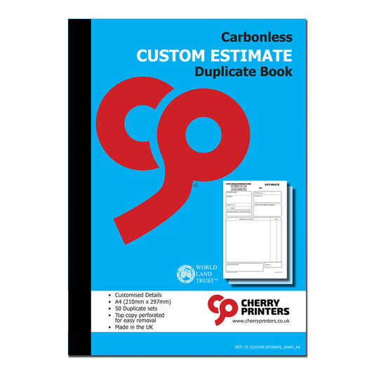 NCR *CUSTOM* Estimate Book A4 Duplicate 2 pack