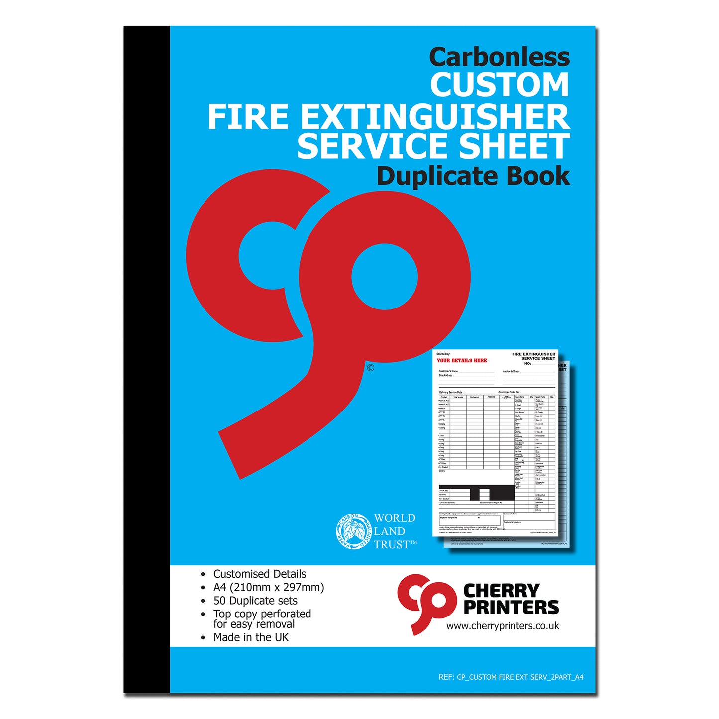 NCR *CUSTOM* FIRE EXTINGUISHER SERVICE Duplicate Book A4 | 2 Book Pack