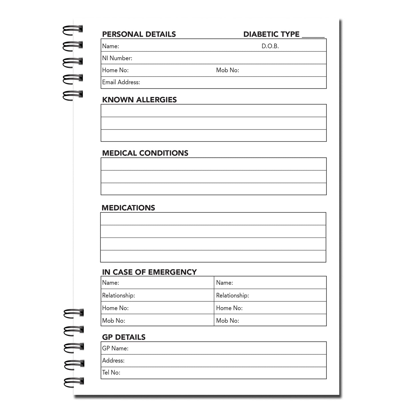 Designer Range Things I Forget/Password Book A5 53 doppelseitige Seiten Wirobound