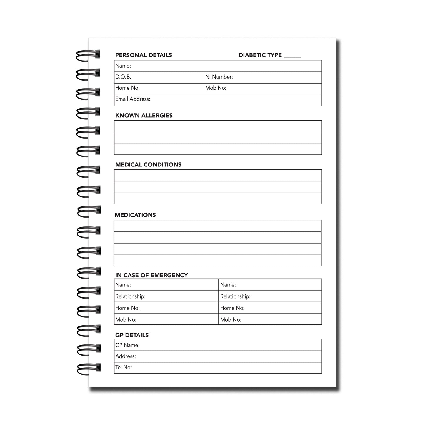 Designer Range Things I Forget/Password Book A5 53 doppelseitige Seiten Wirobound