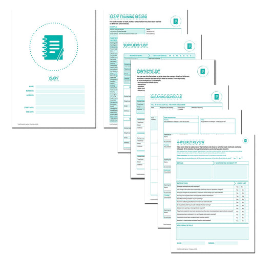 Safer Food Better Business For Caterers | 52 week Diary | BINDER REFILL | WIRO