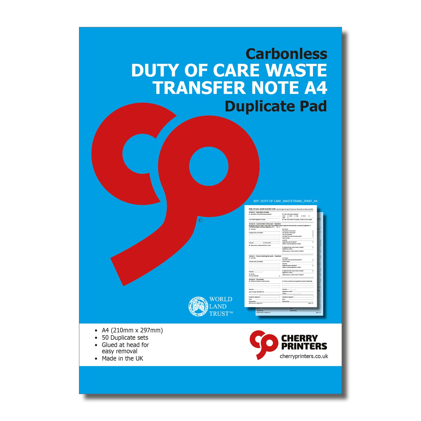 NCR Duty of Care Waste Transfer Pad A4 Duplicate