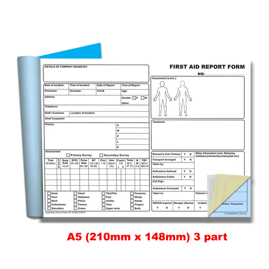 NCR First Aid Report Book A5 Triplicate