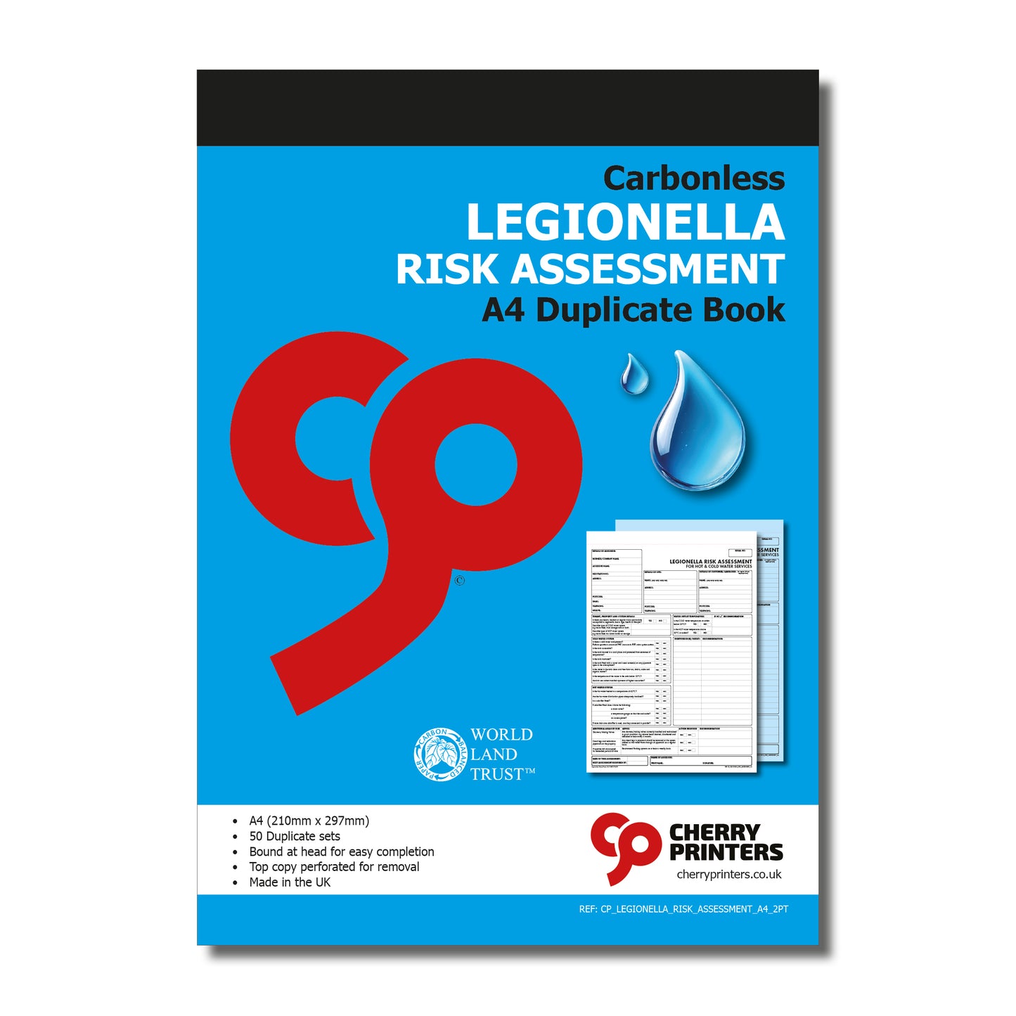 NCR Legionella Risk Assessment Duplicate Book A4 - ACoP L8 Compliant