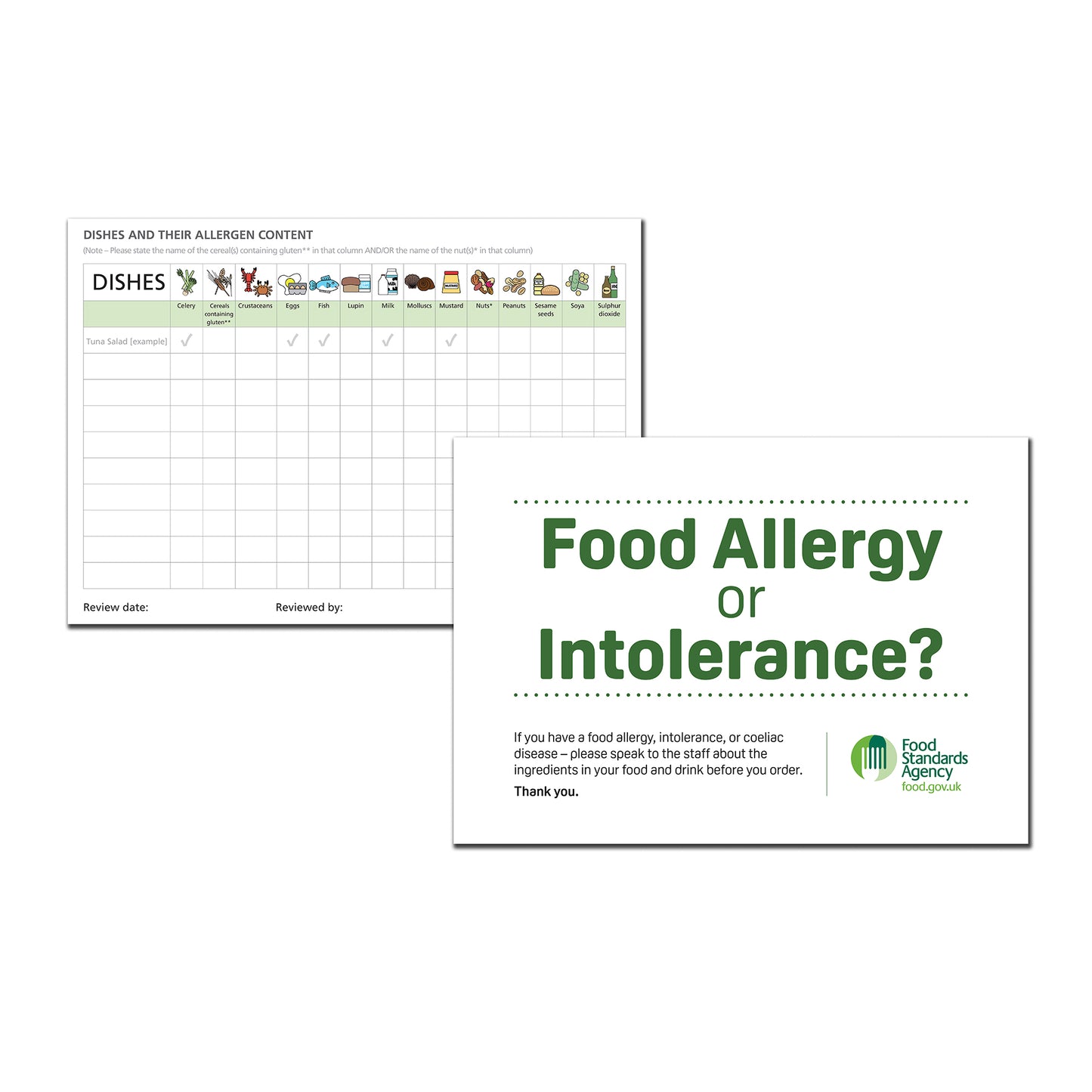Safer Food Better Business For Caterers BINDER with Caterers Info Pack | 52 week Diary | 52 week Food Temperature Record | Allergy Posters | Allergen chart