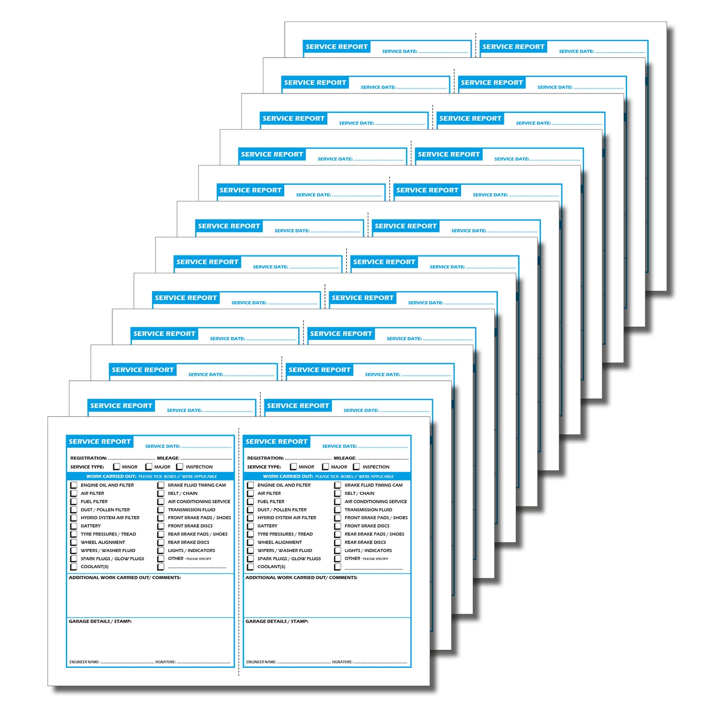 Vehicle Service Schedule & Maintenance Record Log |  A5 | Blank Replacement Service History Book | 24 Service Logs | 120gsm Paper (Copy)