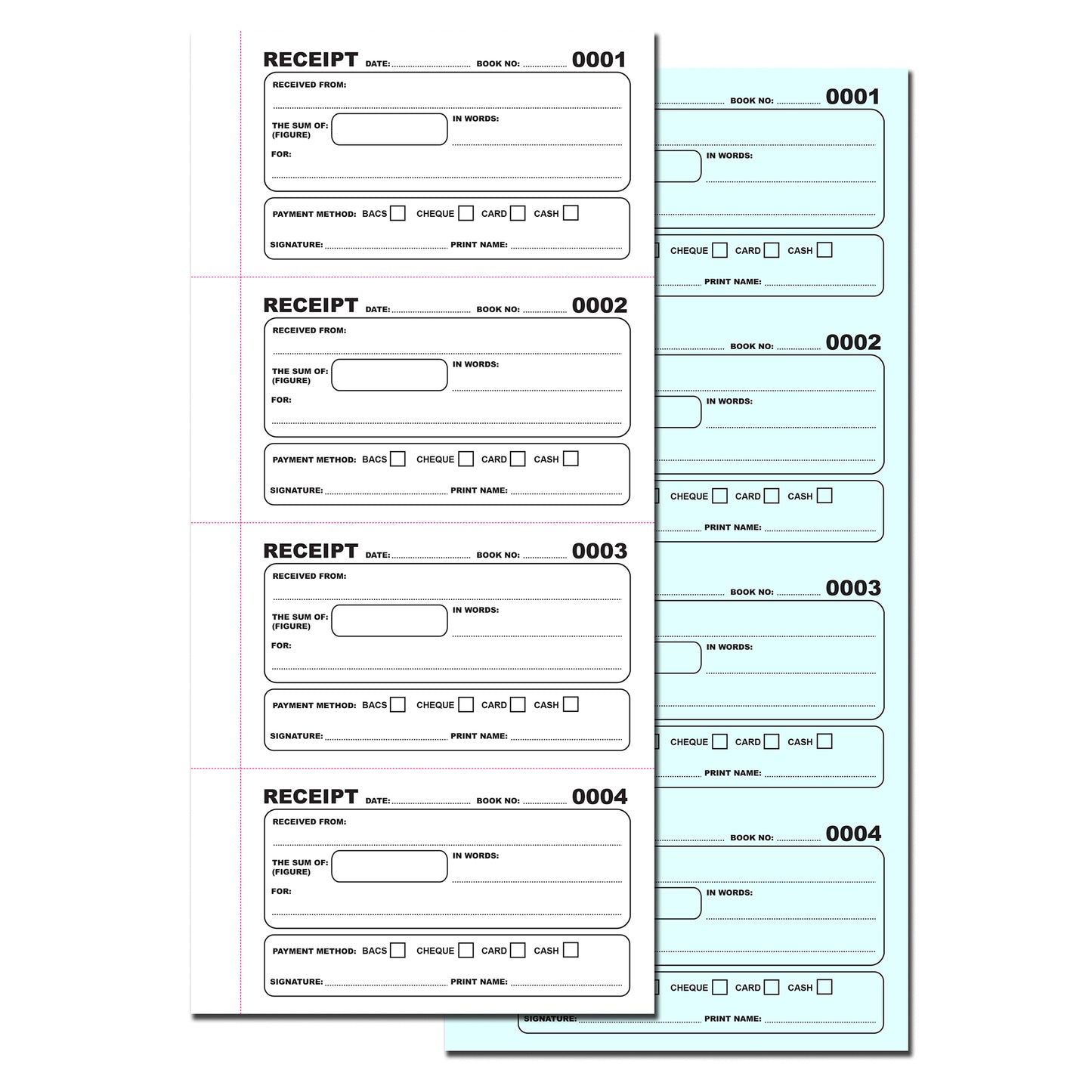 NCR Receipt Duplicate Book | 140mm x 297mm | 200 Numbered Receipts
