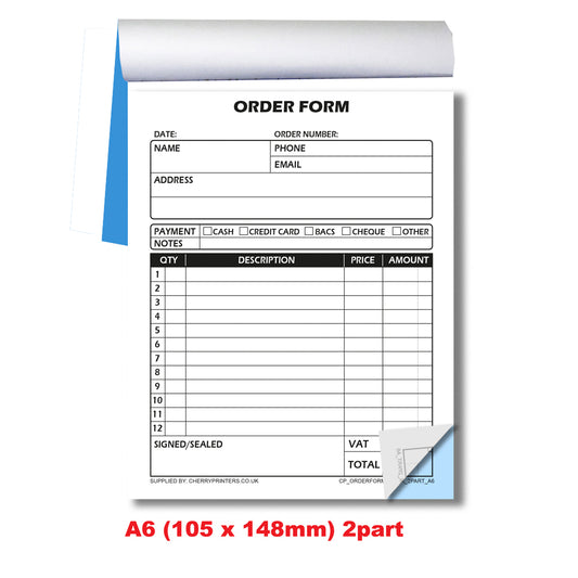 NCR Order Form Duplicate Book A6