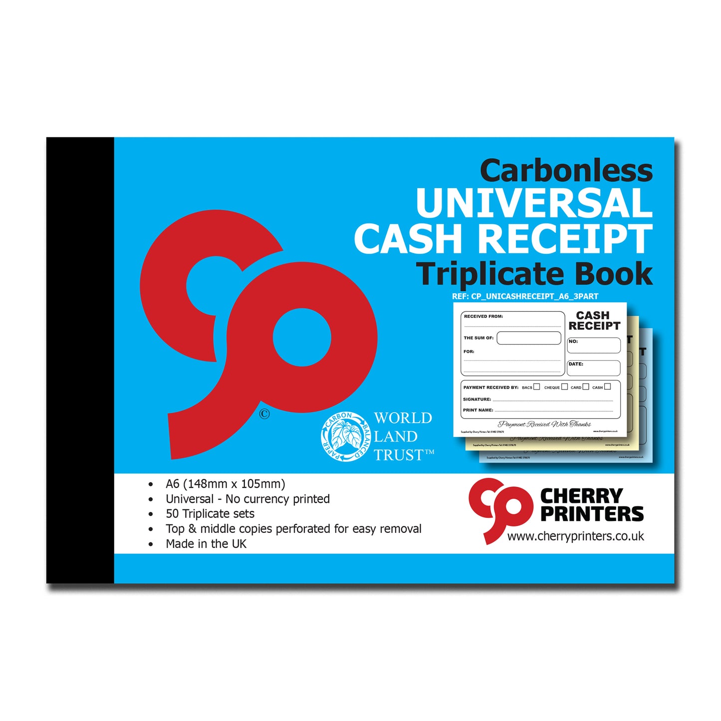 NCR Cash Receipt Triplicate Book A6