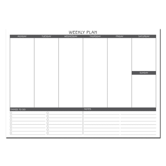 A4 Weekly Planner | Desk Pad | Things to do | A4 210mm x 297mm | 120gsm 52 pages