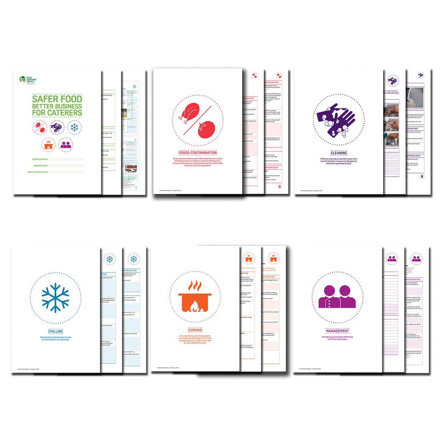 Safer Food Better Business For Caterers BINDER with Caterers Info Pack | 52 week Diary | 52 week Food Temperature Record | Allergy Posters | Allergen chart