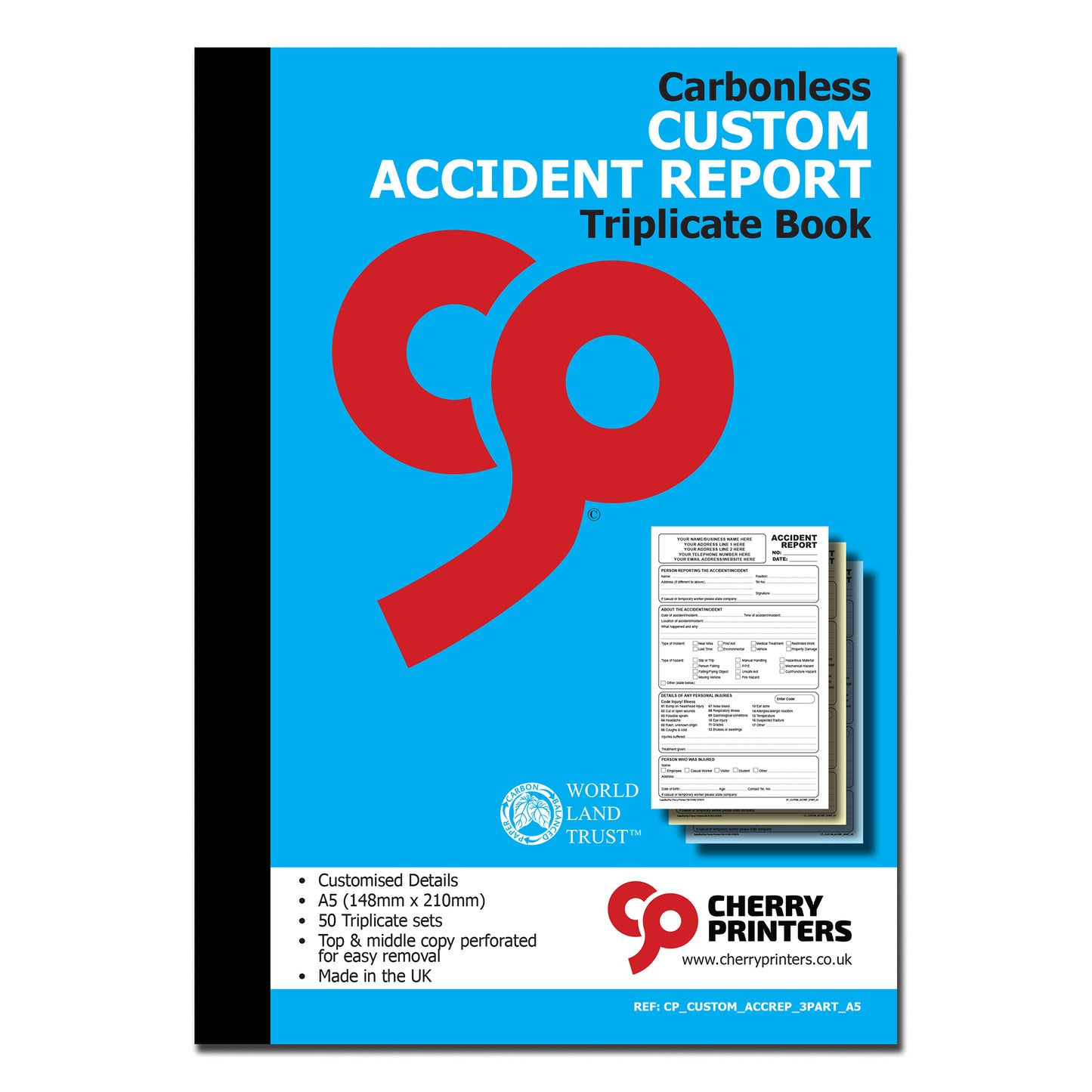NCR *CUSTOM* Accident Report Triplicate Book A5 | 4 Book Pack