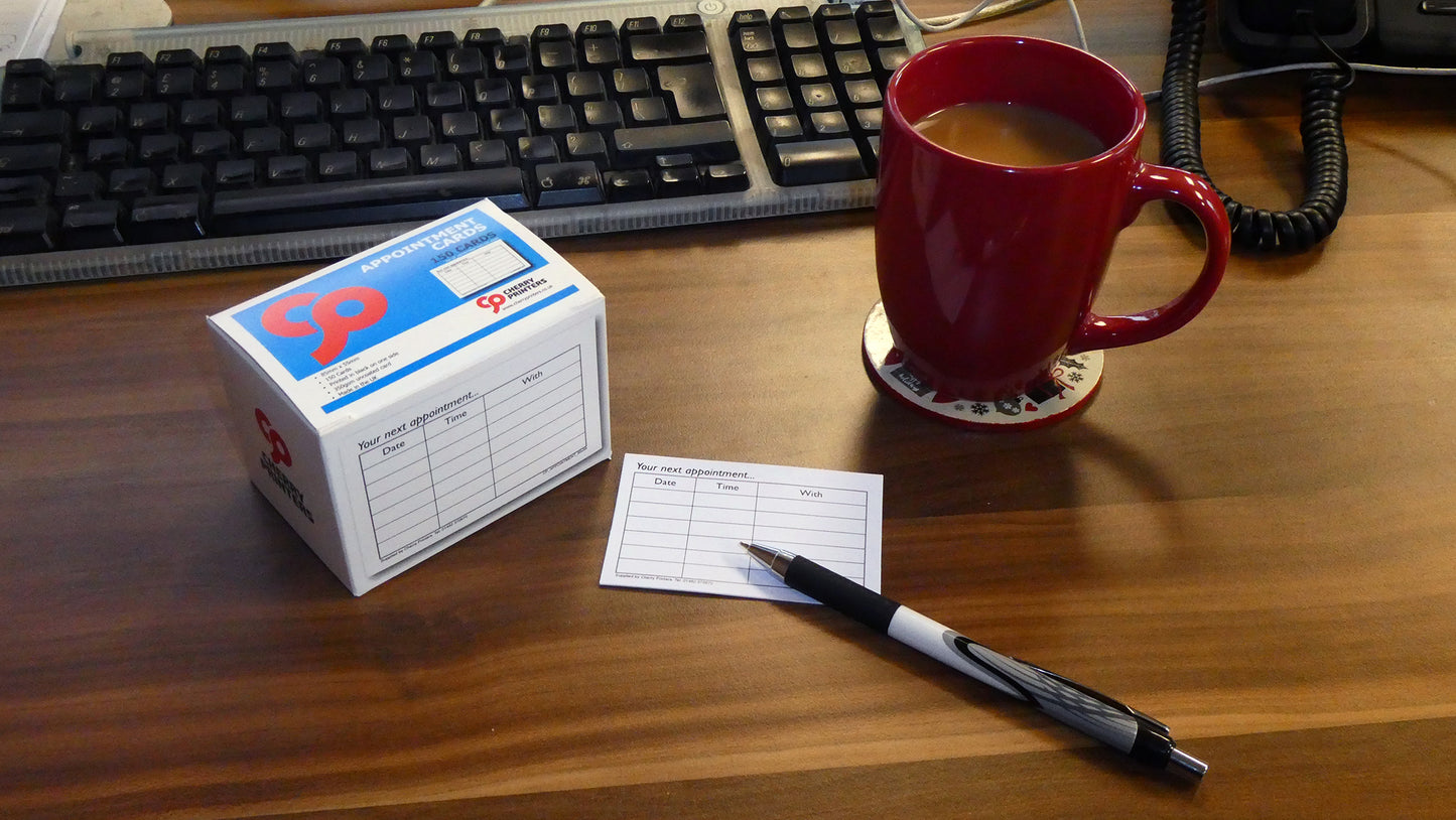 Appointment Cards x150 350gsm - 85mmx55mm in Box