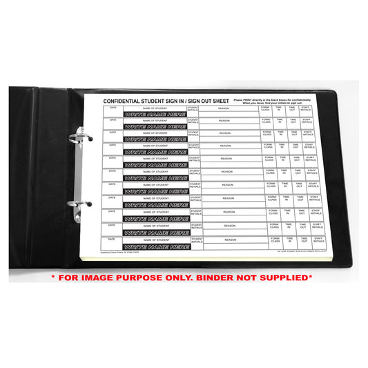 NCR Confidential Student Sign In/Out REFILL PACK 50 sets Duplicate A4