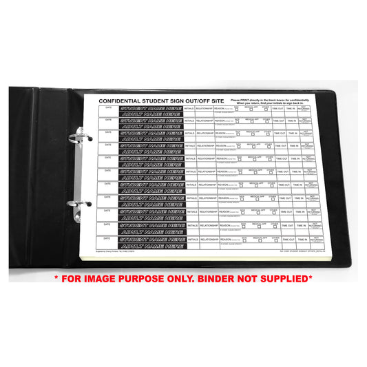 NCR Confidential Student Sign Out / Off Site REFILL PACK 50 sets of Duplicate A4