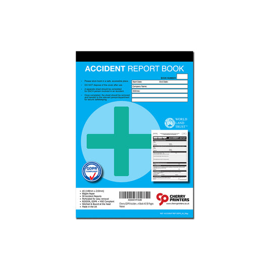 GDPR Accident Report Book A5 50 pages