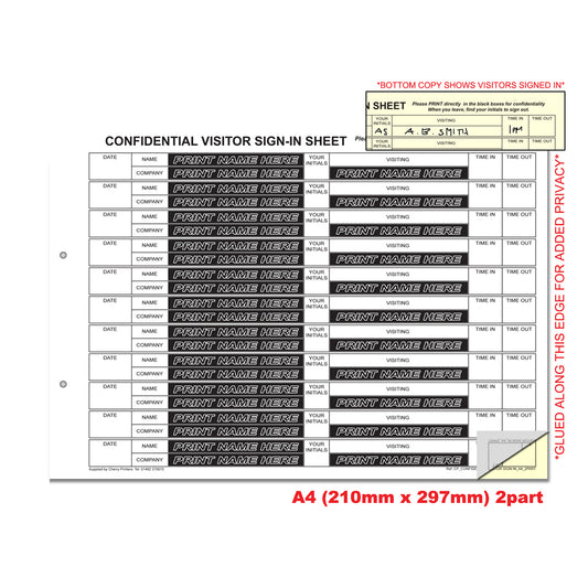 NCR Confidential Visitor Sign In Ring Binder with 50 A4 Duplicate Sets GDPR