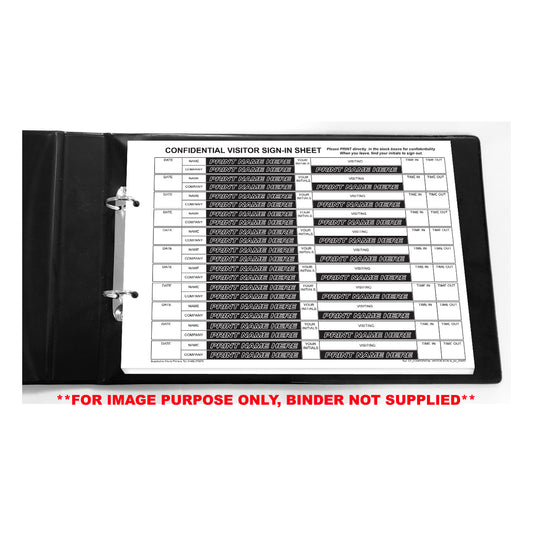 NCR Confidential Visitor Sign In REFILL PACK 50 Sets Duplicate A4 for binder