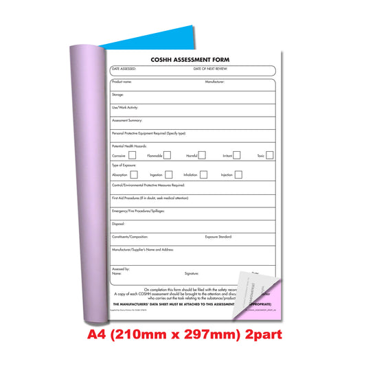 NCR COSHH Assessment Book A4 Duplicate