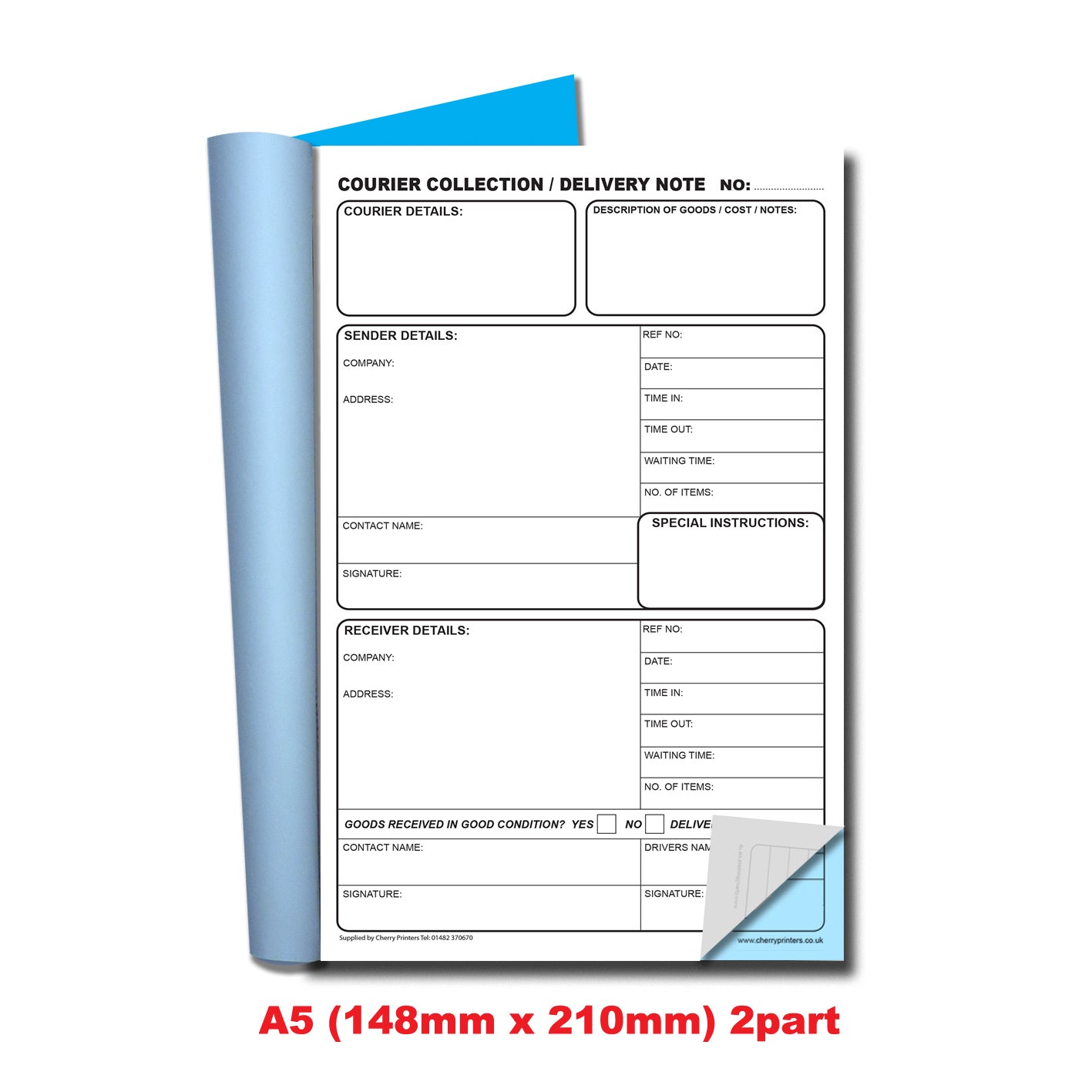 NCR Courier Collection/Delivery Note Duplicate Book A5